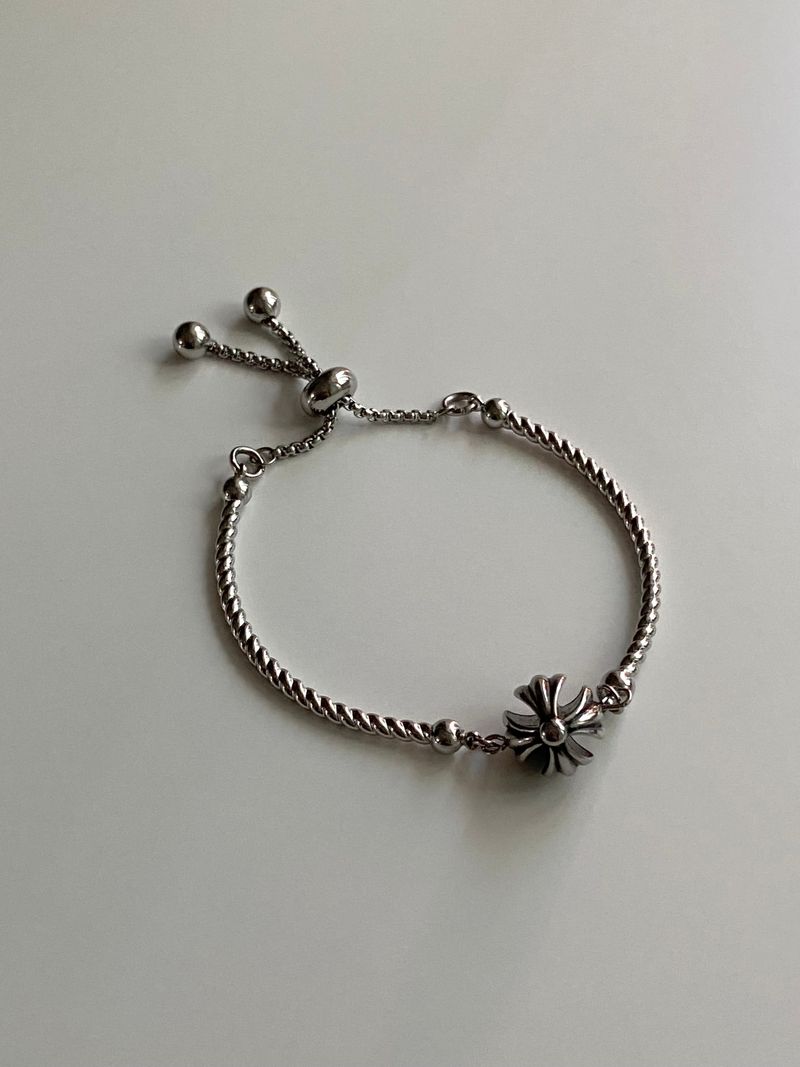 antique cross ball bracelet