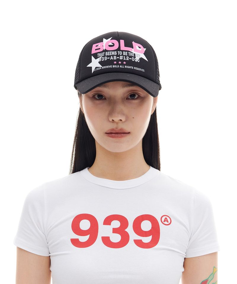 ARCHIVE BOLD（アーカイブボールド）の「BOLD TRUCKER MESH CAP (BLACK)（Hats）」