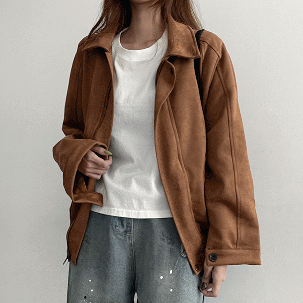 hijjoo（ハイチュー）の「Hana Slit Collar Suede Jumper（Jackets/Outerwear）」
