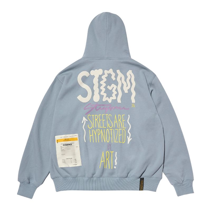 MEMORY OVERSIZED HOODIE BLACK /  BLUE GRAY