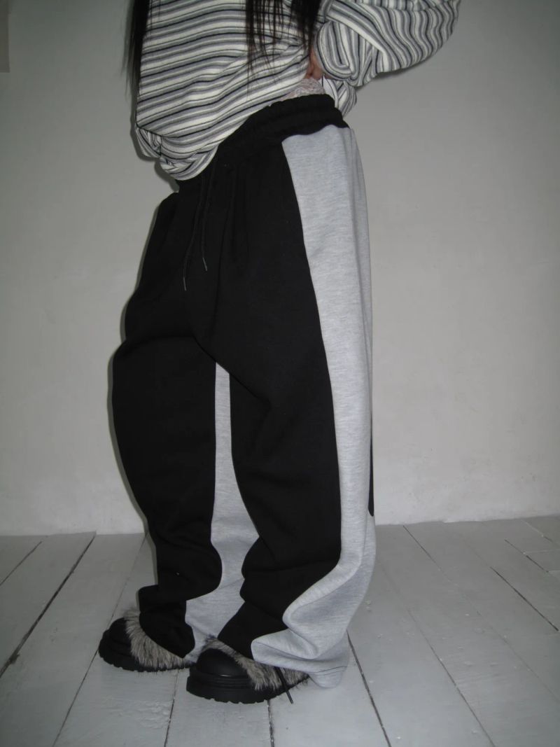 [UNISEX] 100 カラー ブロック スウェットパンツ (2 Colors)