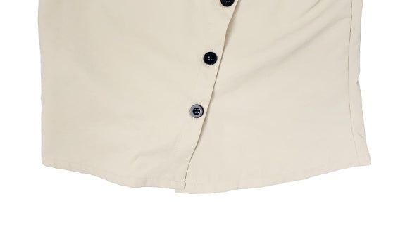 Newji Diagonal Button High-Neck Blouse Shirt