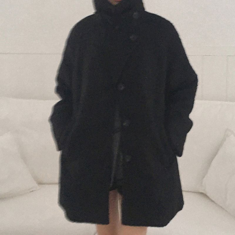 Avn Wool Hair Boucle Half Coat