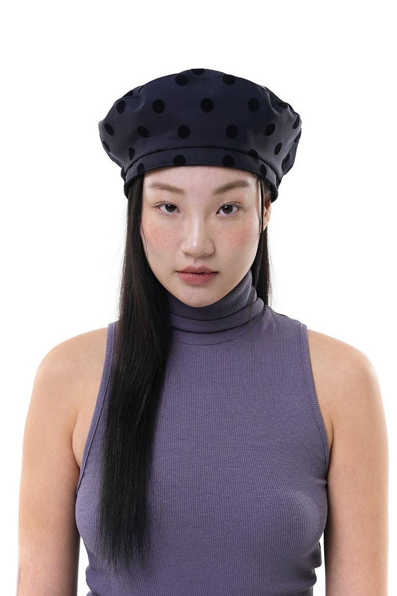 YONOSE（ヨノセ）の「DOT BERET HAT / NAVY（Hats）」