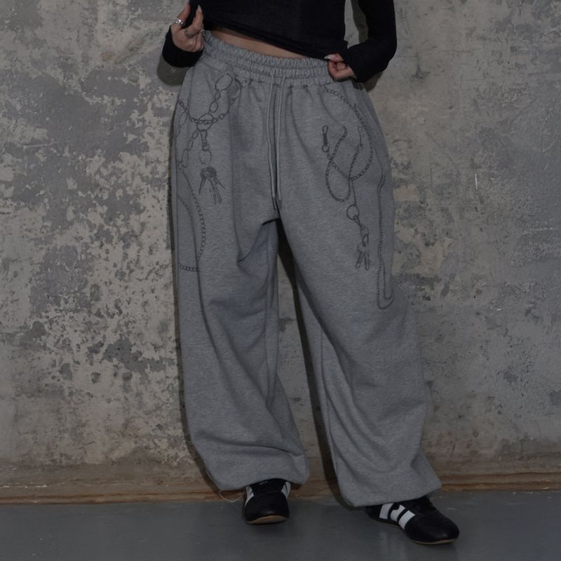 FANCY CLUB（ファンシークラブ）の「KEYCHAIN EYELET SWEATPANTS (MELANGE) F25ZD972（Pants）」