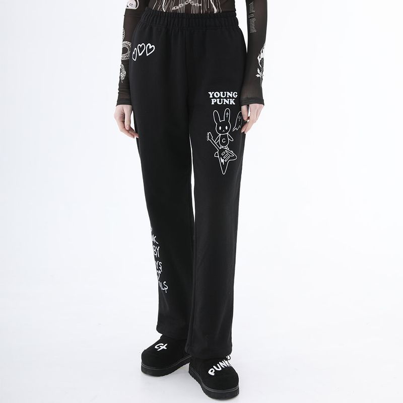 1 1 rabbit jogger pants - BLACK