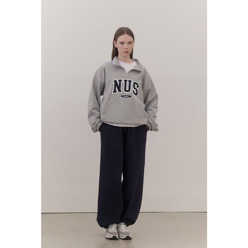 Huke x Nus. ハーフジップアップ(BLACK)