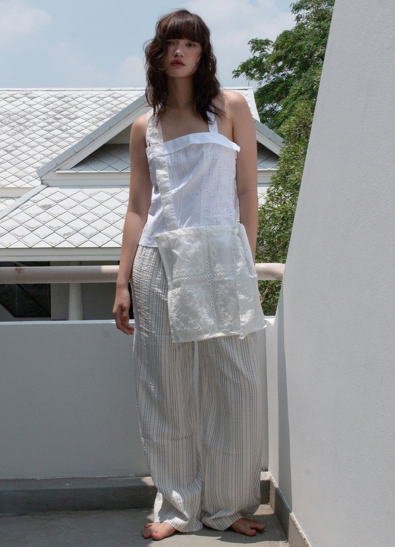 Lace Organza Bag - White