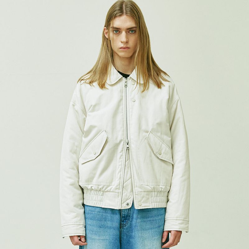 REVERSIBLE CWU-45P FLIGHT BOMBER JACKET CREAM