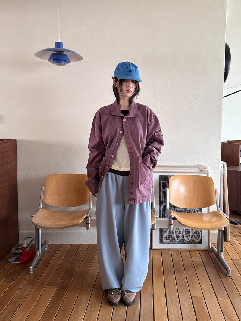 herringbone pigment work jacket