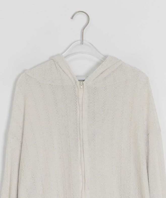 Katarzy Punching Knit Hood Zip-Up