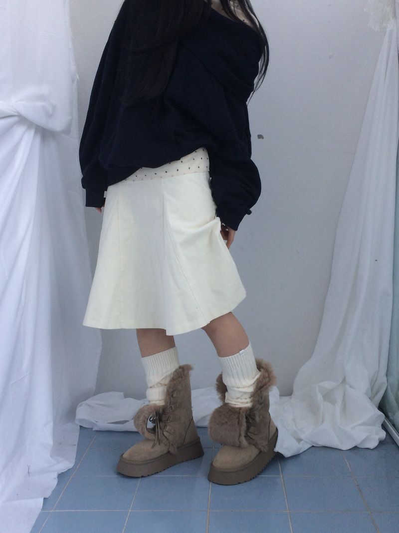 Suede Rabbit Fur Boots