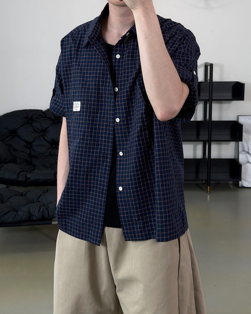 Mirel Check Roll-Up Half Shirt
