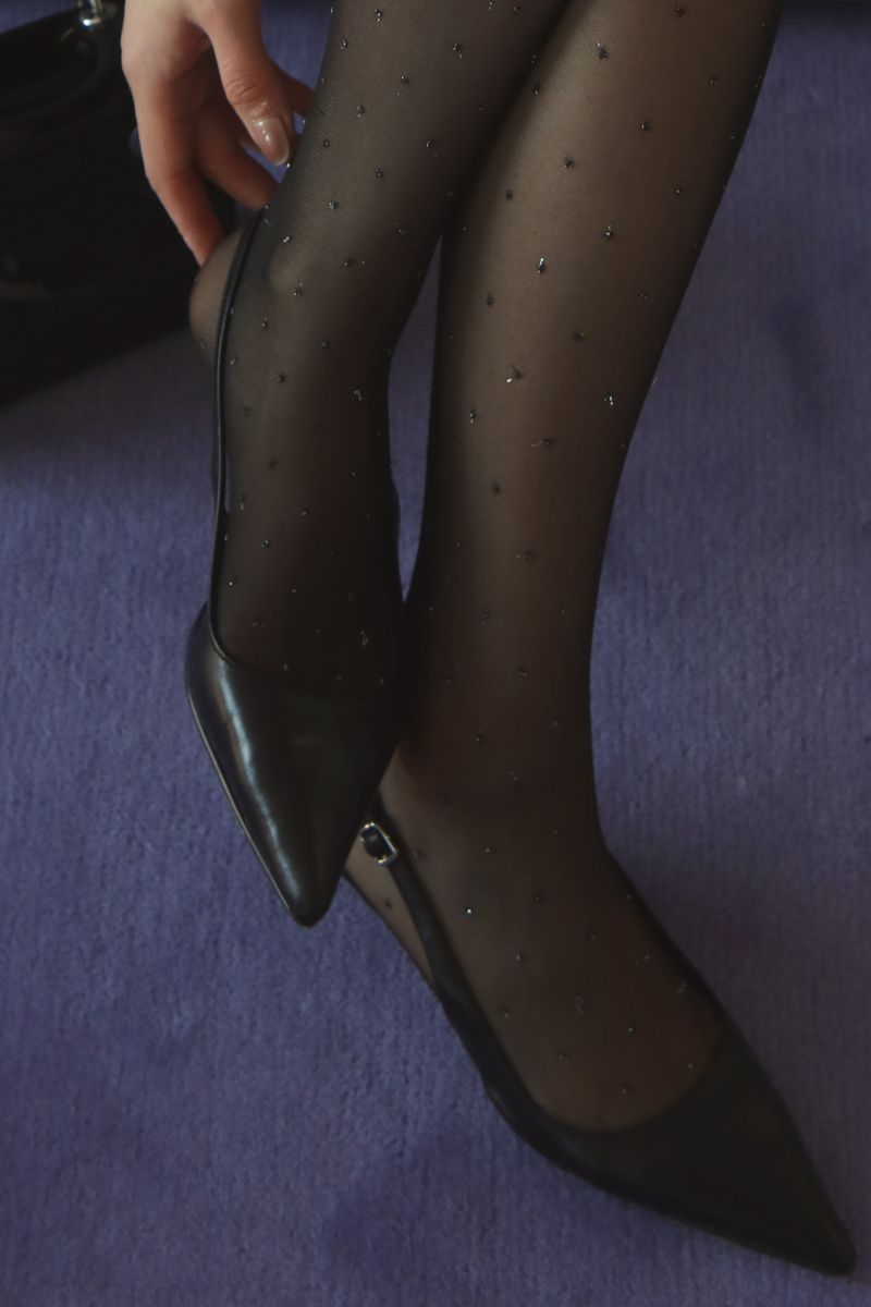 glitter dot tights 20D
