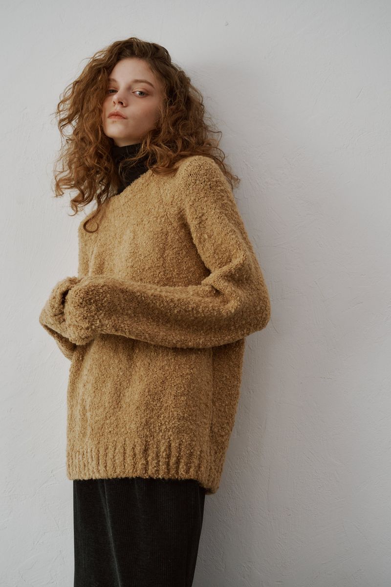 Coil round knit (Beige)