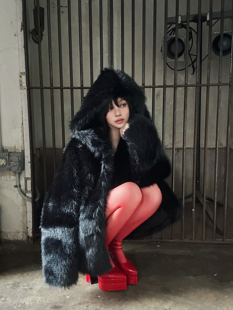 Deni red stockings