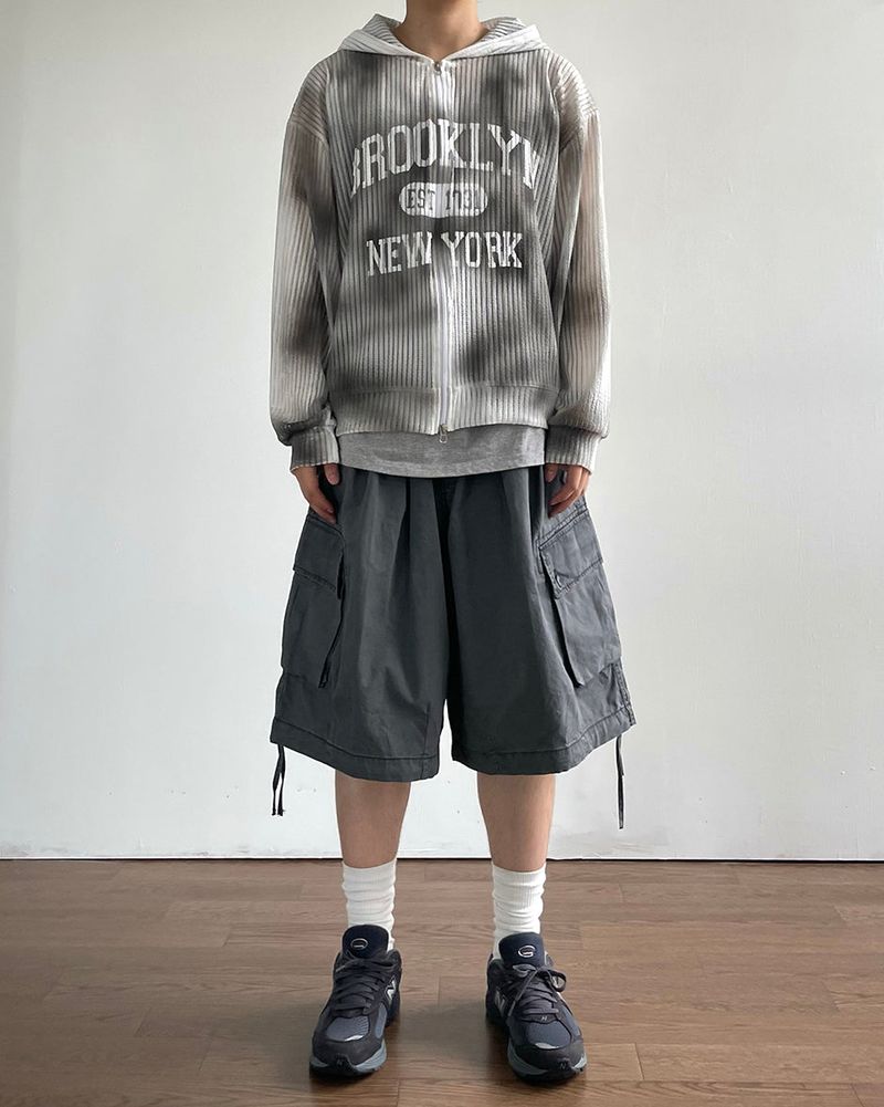 ブルースプレーメッシュフードジップアップ