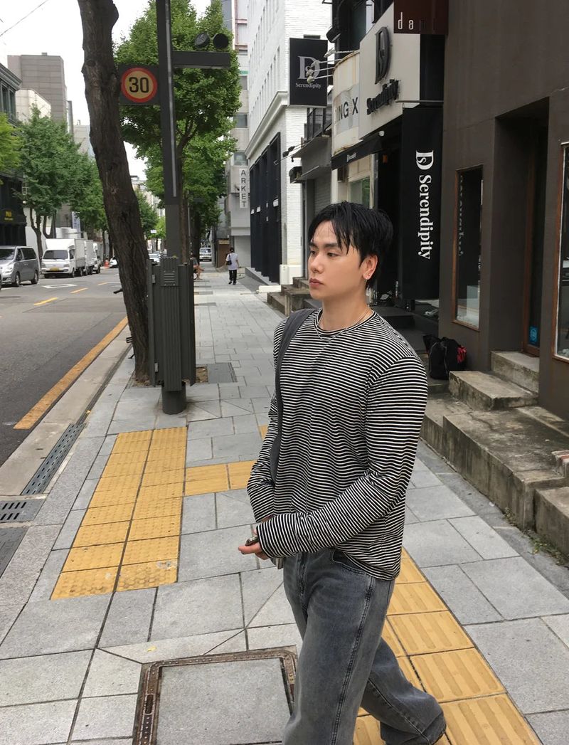 No.1858 P stripe T (3color)