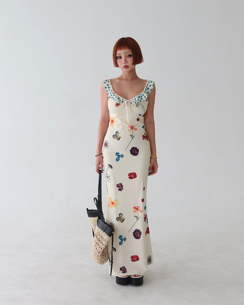 May Flower Slim Maxi Long Dress