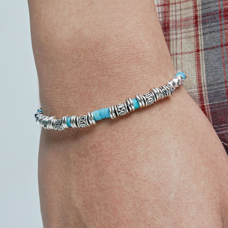 silver & turquoise beads bracelet