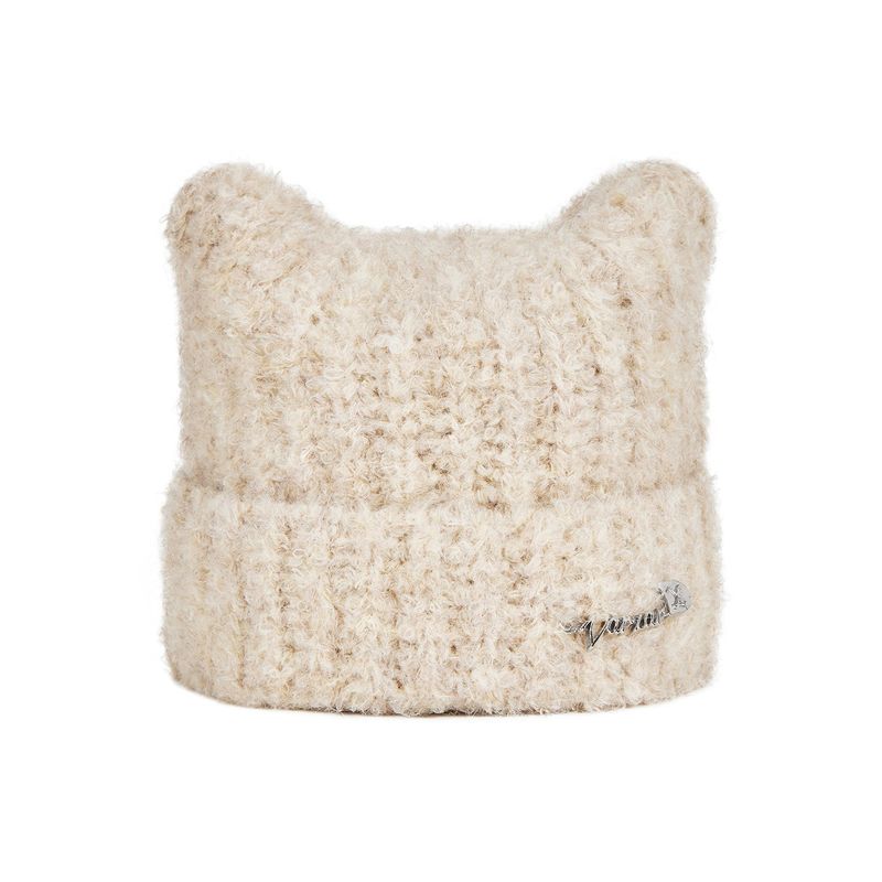 VARZAR Safety Pin Square Beanie / Cream