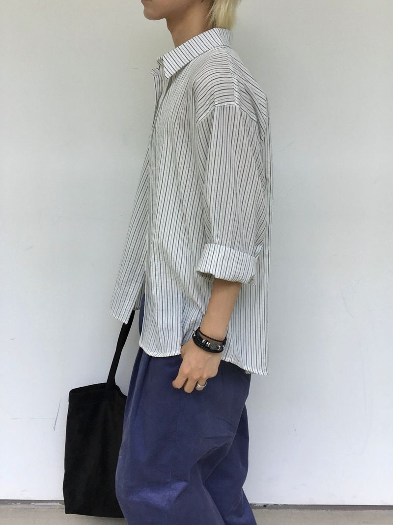 Hey Loop Stripe Loose Fit Shirt 4C