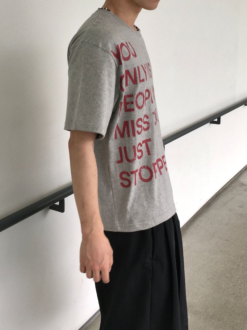 Trying Lettering Crop Short Sleeve T-shirt 4C