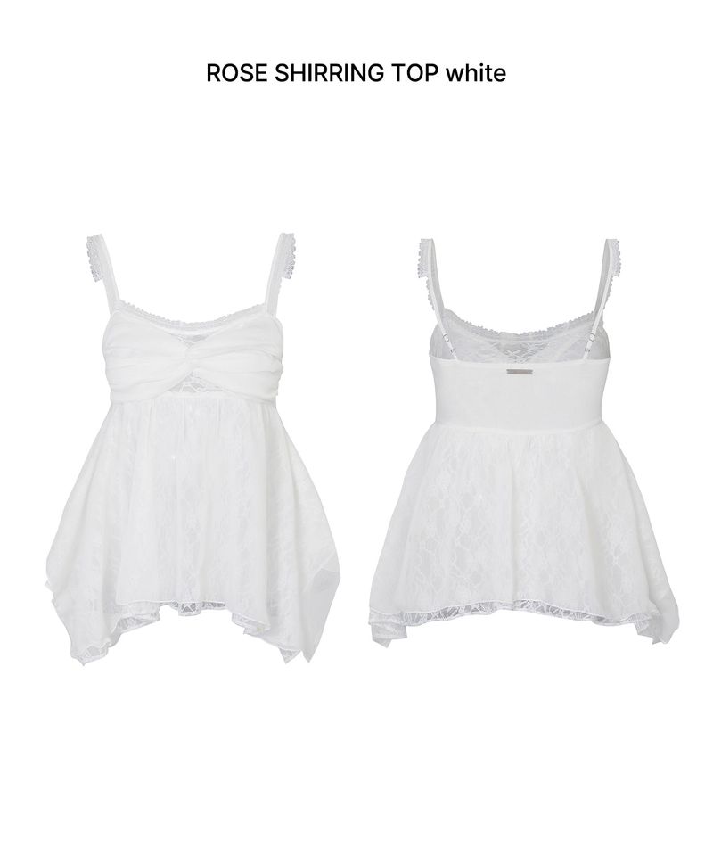 ROSE SHIRRING TOP white