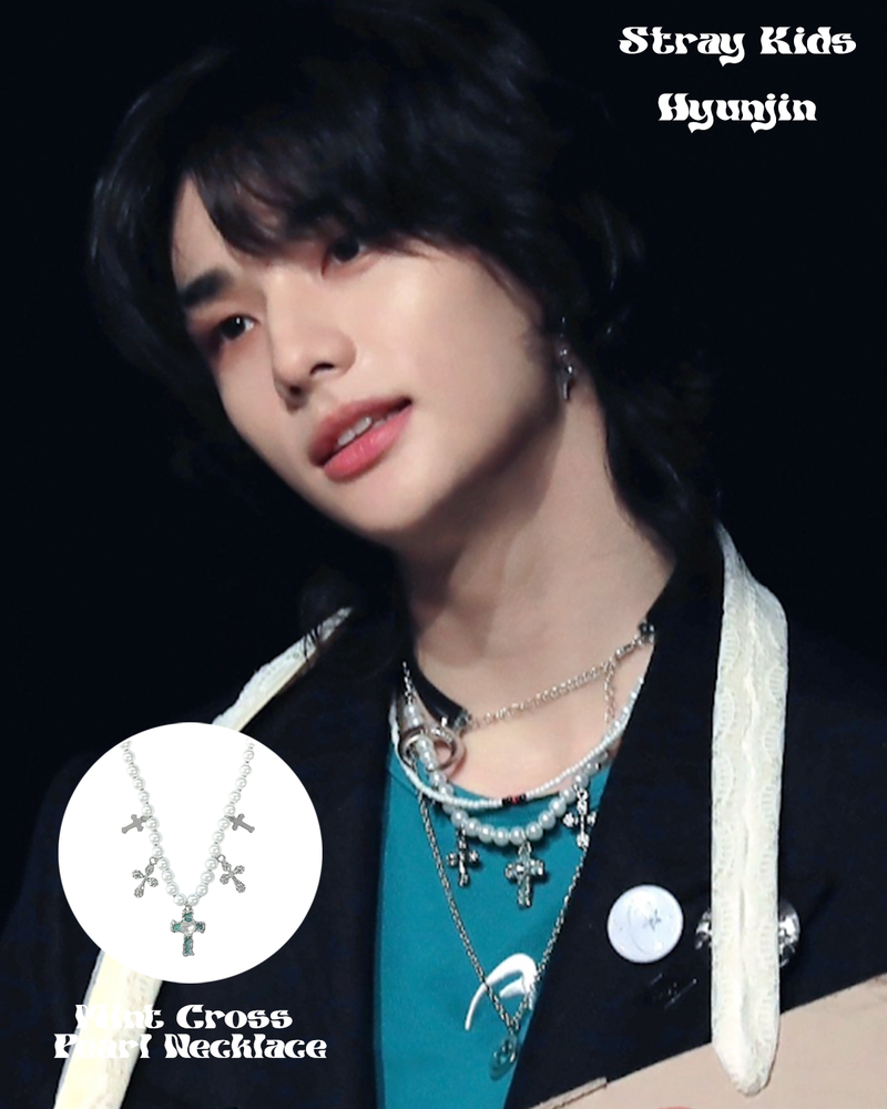 moanother（モノアザー）の「[Straykids Hyunjin Pick] Mint Cross Pearl Surgical Necklace（Accessories）」