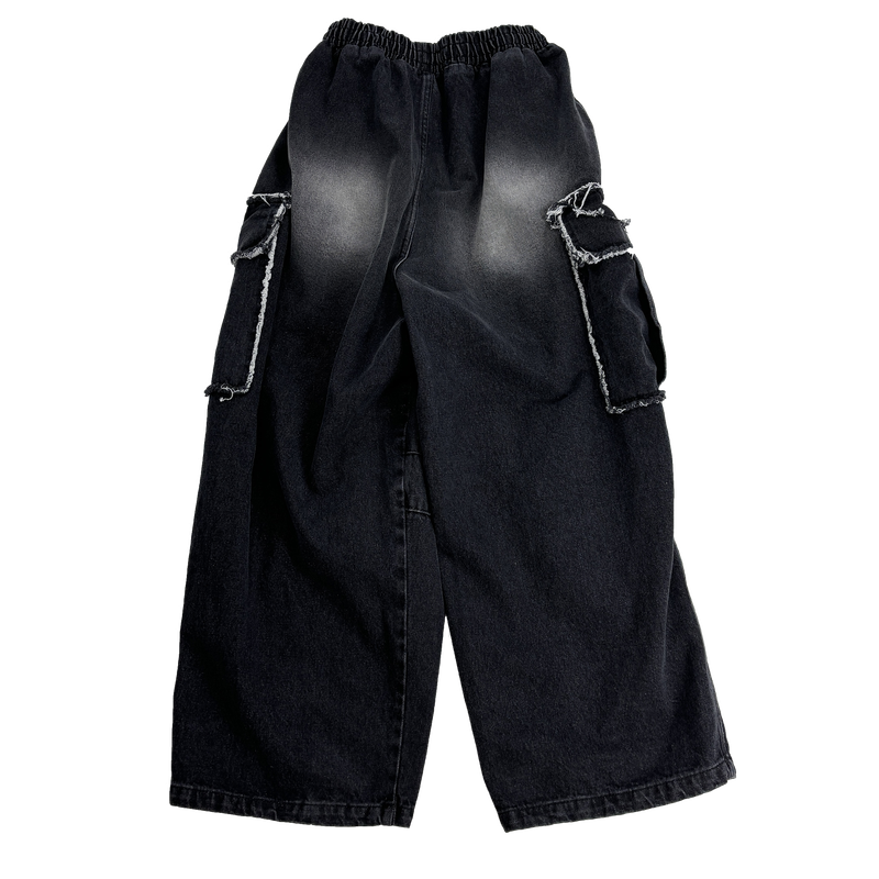 cut-off big pocket denim balloon pt