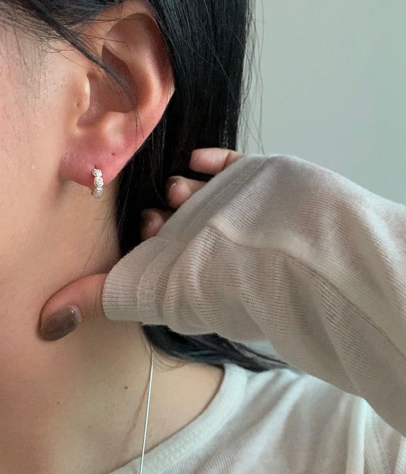 (silver925) ミニローズワンタッチピアス *silver