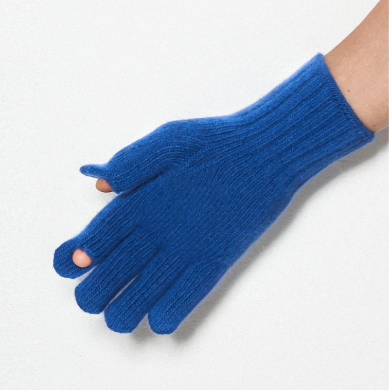 Cashmere Blend Touch Gloves_Blue