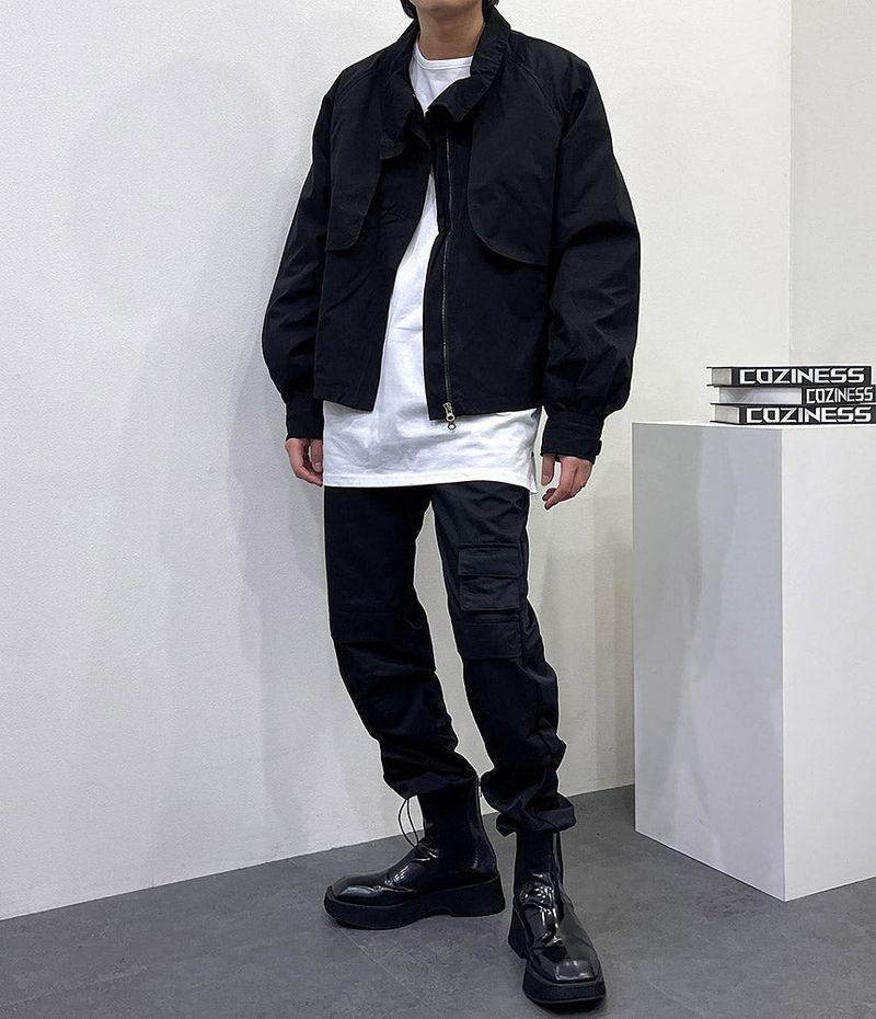 OWN Wax Coated Cropped Bomber Jacket (3 colors)