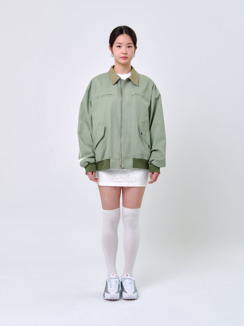 WASHED STITCH BLOUSON_Light Green