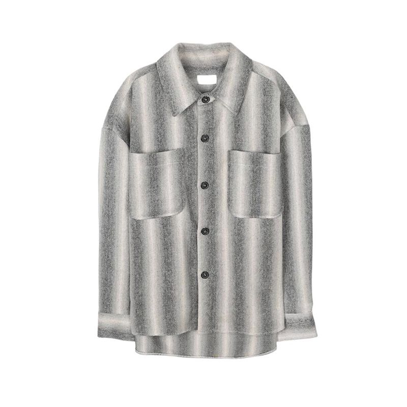 ASCLO Stripe Wool Shirt Jacket (2color)