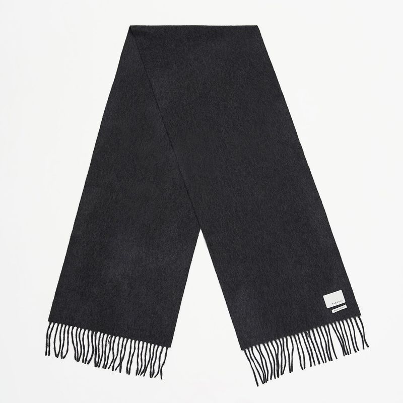 Cashmere Woven Scarf Solid_Dark Grey
