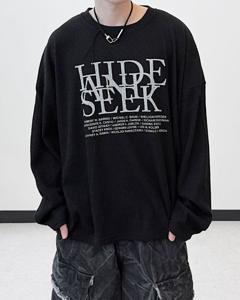 Hide Chic Oversized Knit Long Sleeve T-Shirt