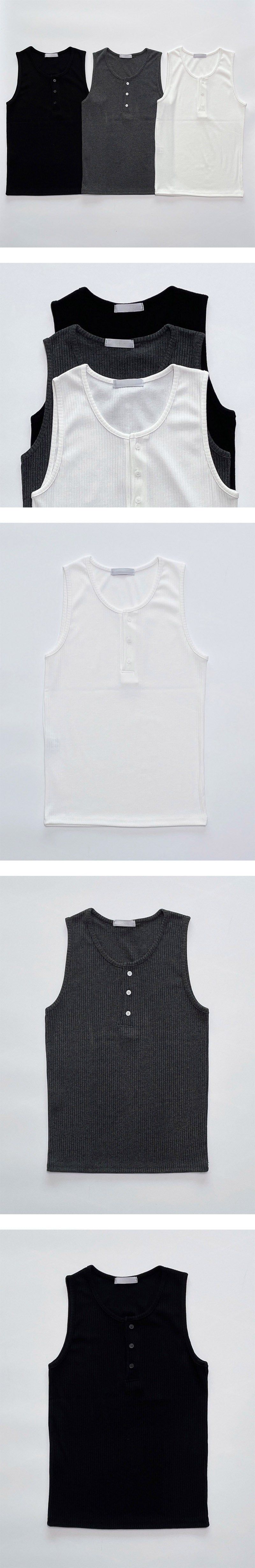  [S/S] Henry neck sleeveless(3color)