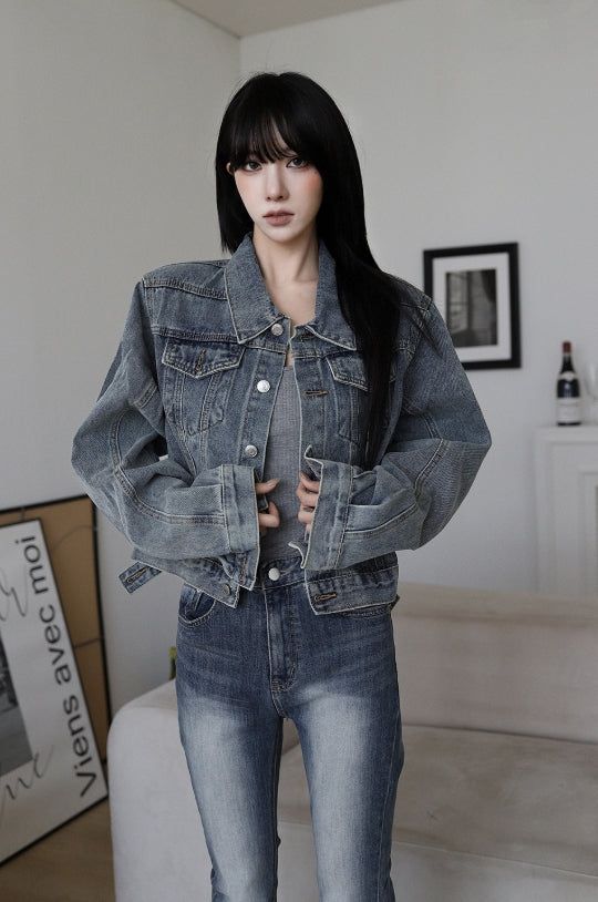 EEUN（イウン）の「Vintage Washing Crop Denim Jacket（Jackets/Outerwear）」