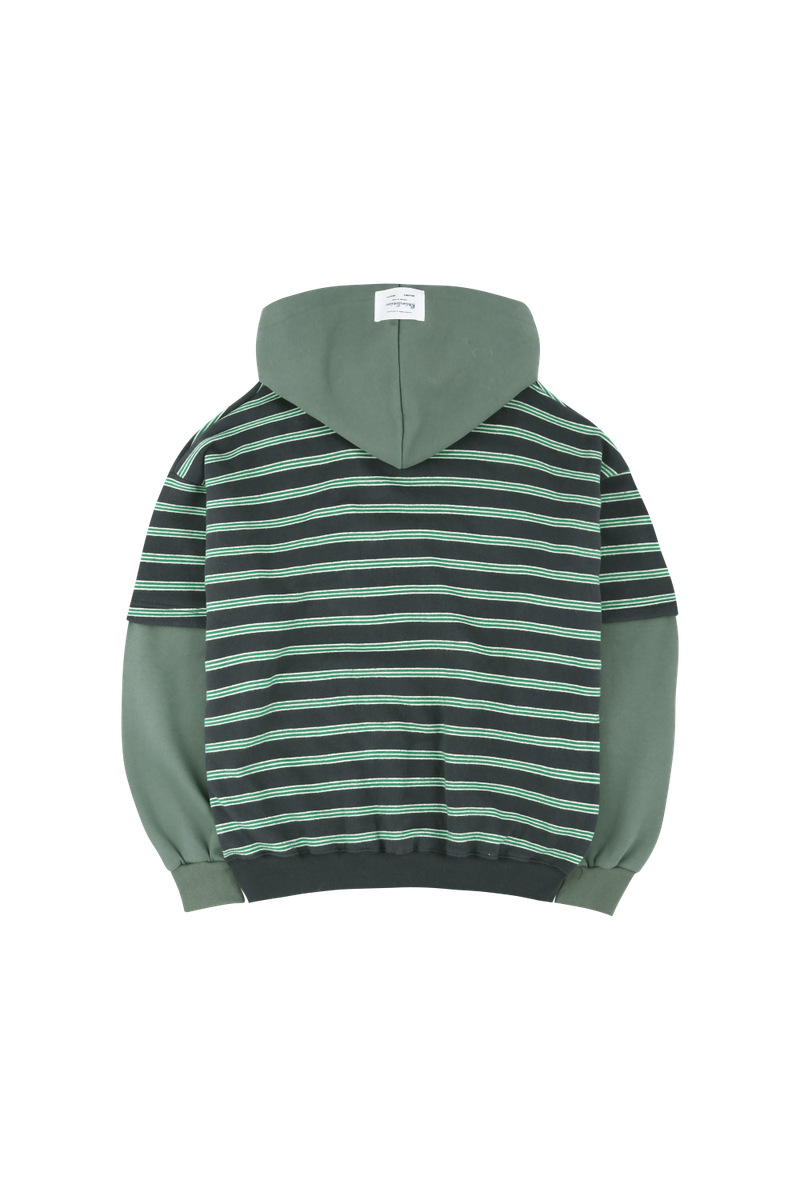 Stripe layered overfit hoodie