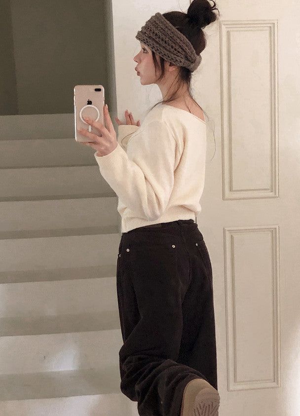 MN Daily Wool Off Shoulder Knit (4color)