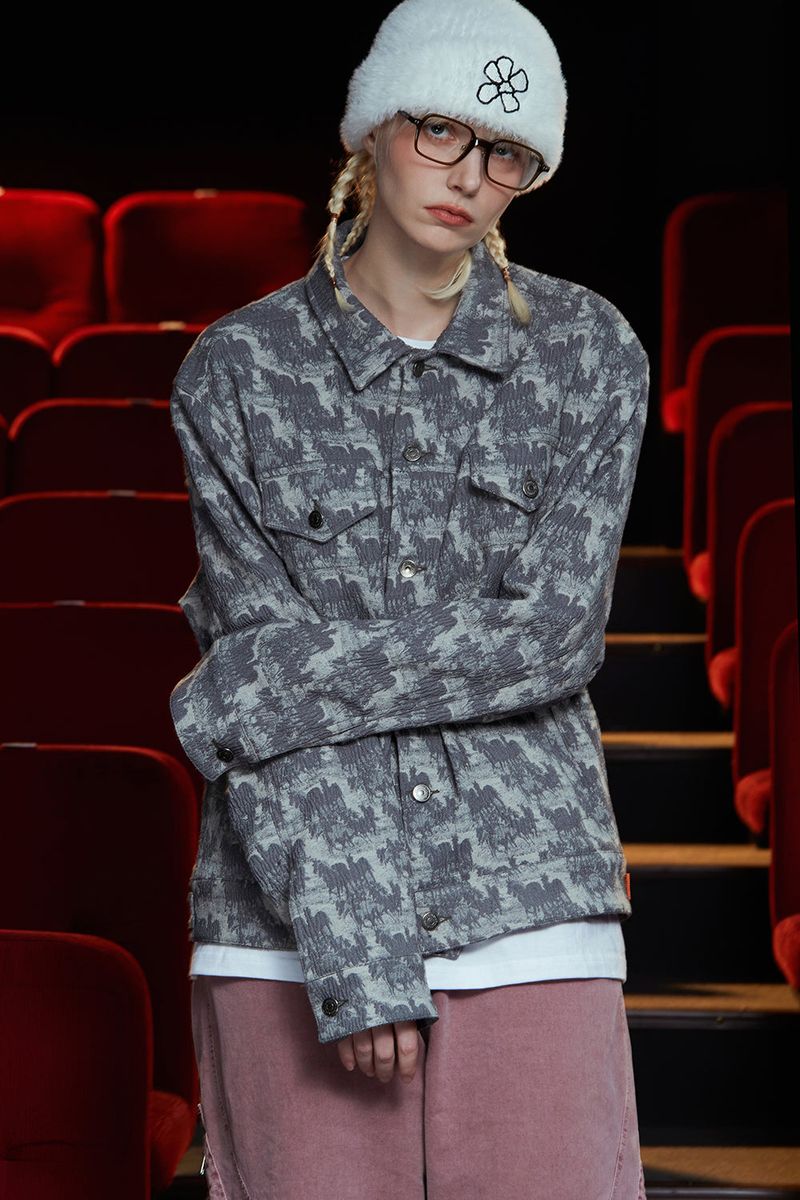 WAVE JACQUARD JACKET / GREY