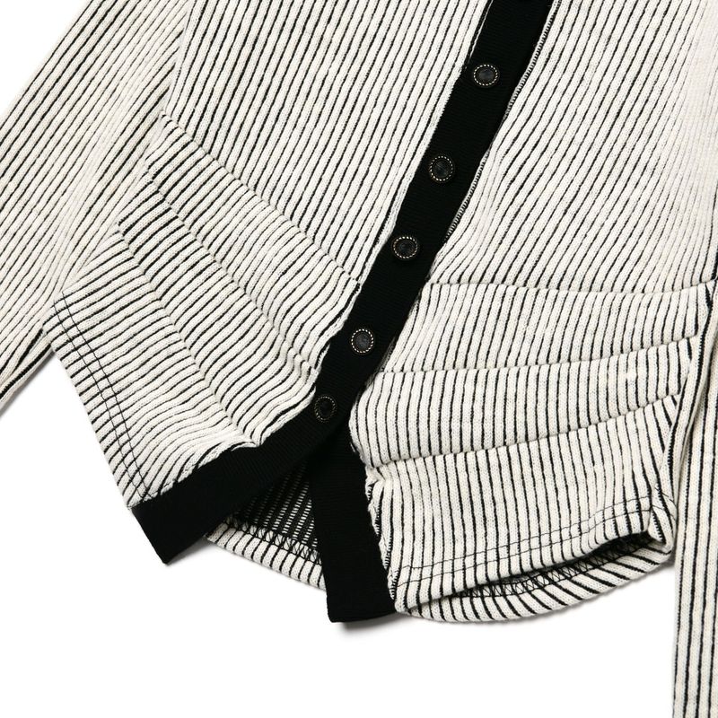 [LINE] Stripe Cutting Line Wool Cardigan