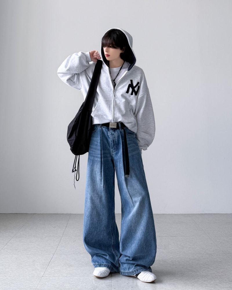 Applique Crop Hood Zip-Up