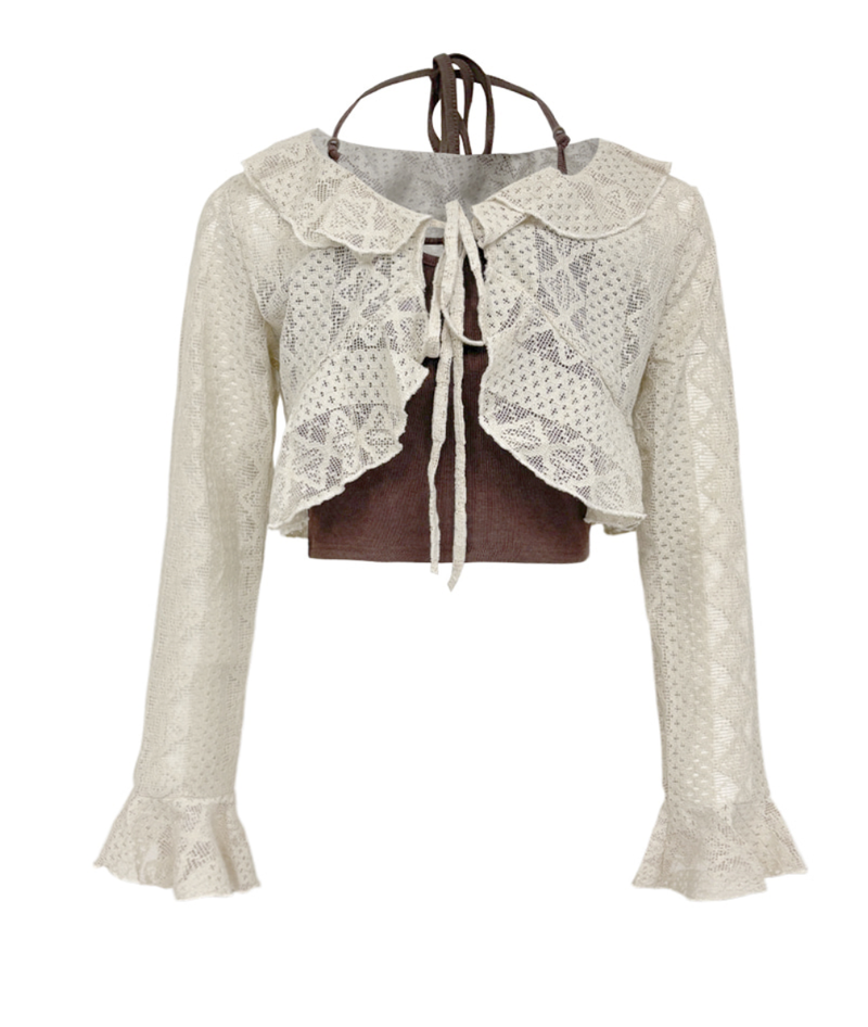 Cozy&Kitsch（コージーアンドキッチ）の「Frill Cardigan & Sleeveless Top（Tops）」
