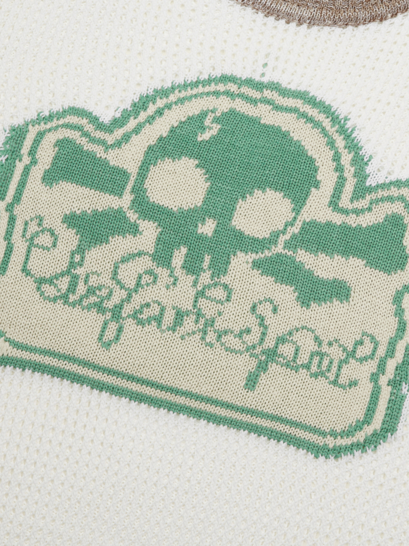 MULTI SKULL MESH KNIT (IVORY/MINT)