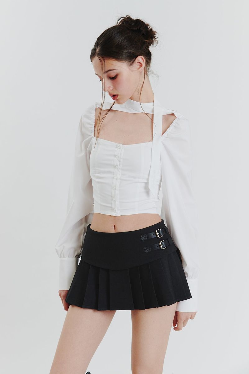 PAIN OR PLEASURE（ペインオアプレジャー）の「CHARLOTTE PLEATS SKIRT charcoal（Skirts）」