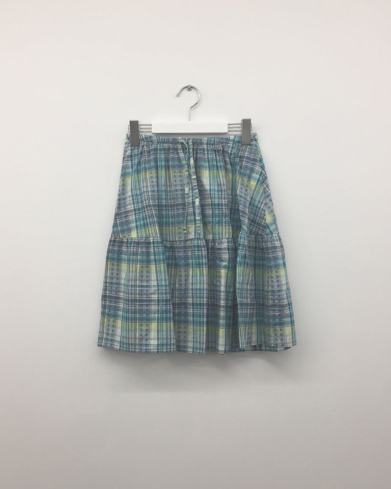 Kindergarten check skirt (2color)
