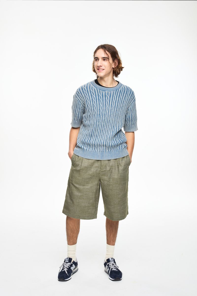 Fancy Linen Blended Bermuda Shorts