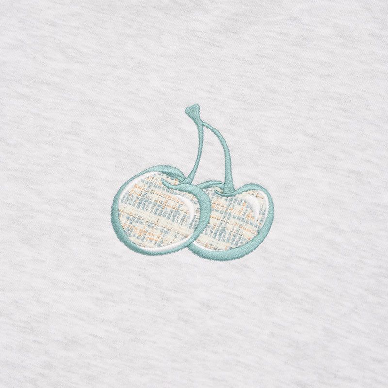 MIDDLE CHERRY CROP SWEATSHIRT [MELANGE GRAY]